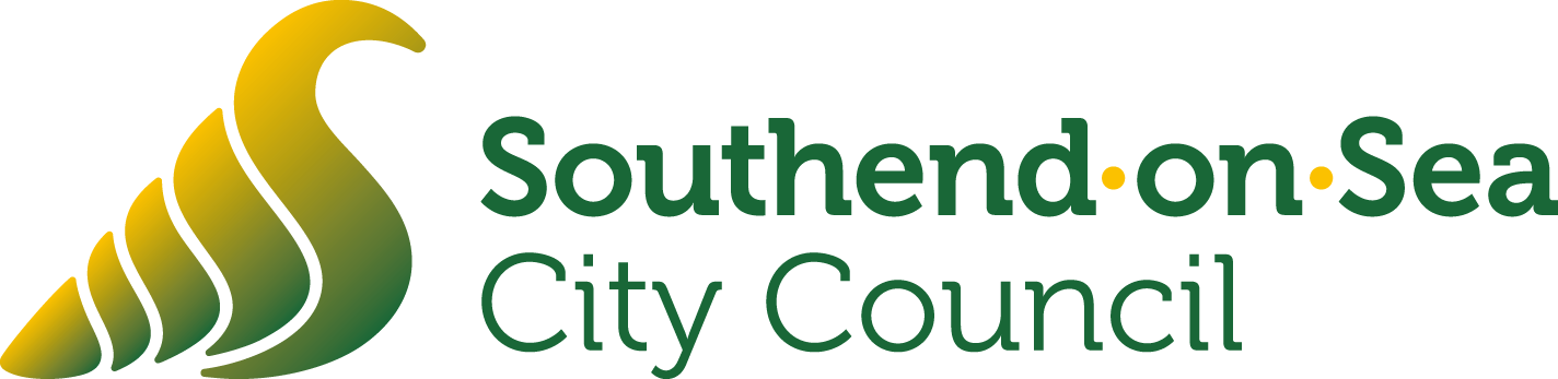 Southend-on-Sea City council logo in green and yellow with image of seashell